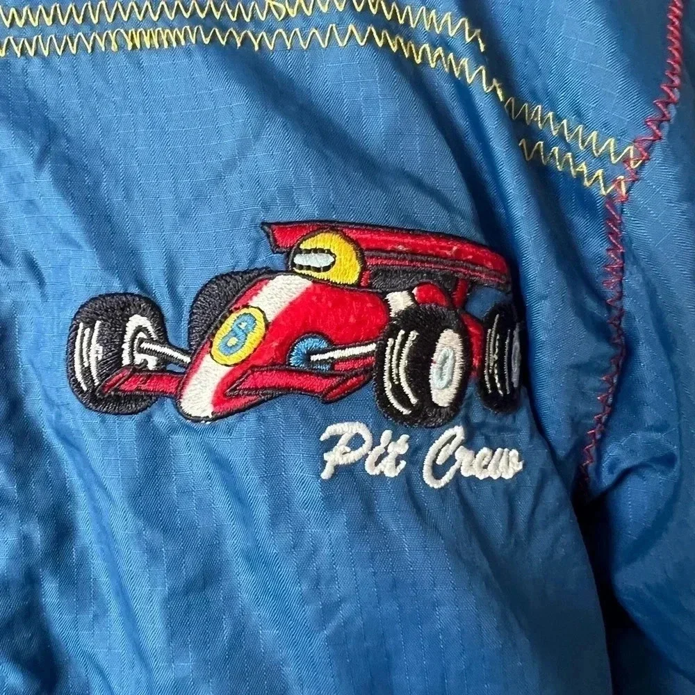 Vintage NASCAR jacket toddler boy pit crew embroidered puffer fast cars racing